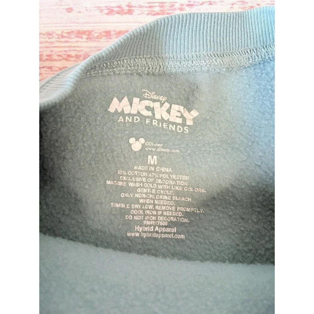 Hybrid Apparel Vintage Unisex Mickey & Friends Fleece Sweatshirt Green Color M - Picture 3 of 7